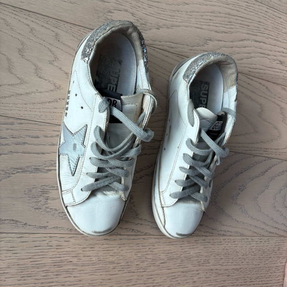 Golden Goose Super-Star with Laminated Star and Heel Tab Lace Up Womens Size 5 - Picture 5 of 5